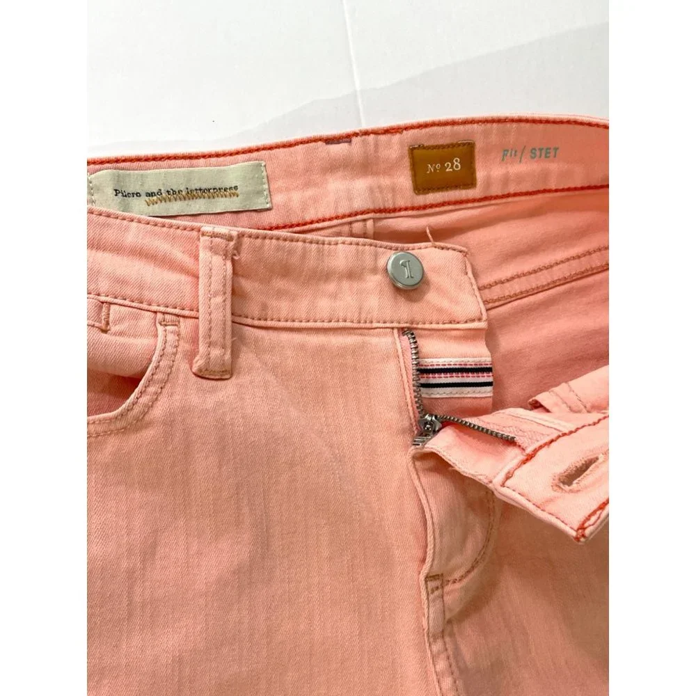 ANTHROPOLOGIE PILCRO and the Letterpress Peach Jeans Size 28 - Picture 5 of 11